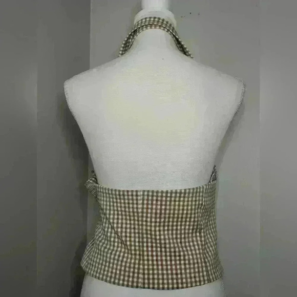 Zara Tan and White Halter Vest - Picture 7 of 9
